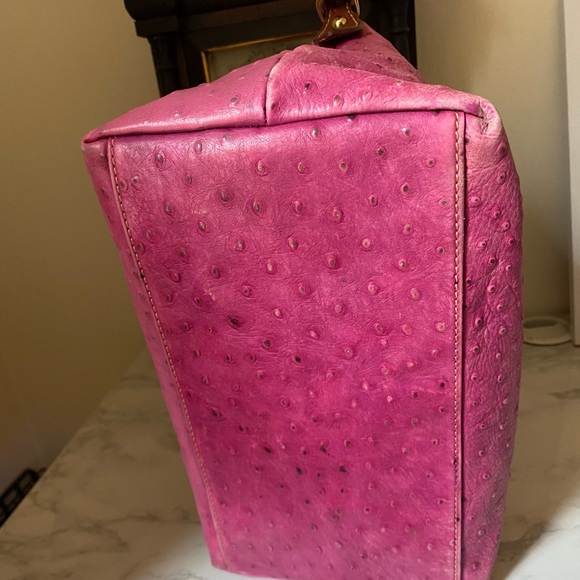 Dooney & Bourke Pink Ostrich Satchel - Picture 5 of 8